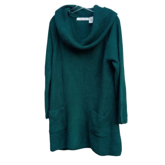 Roaman's green cowl neck tunic style sweater sz M - Picture 1 of 9